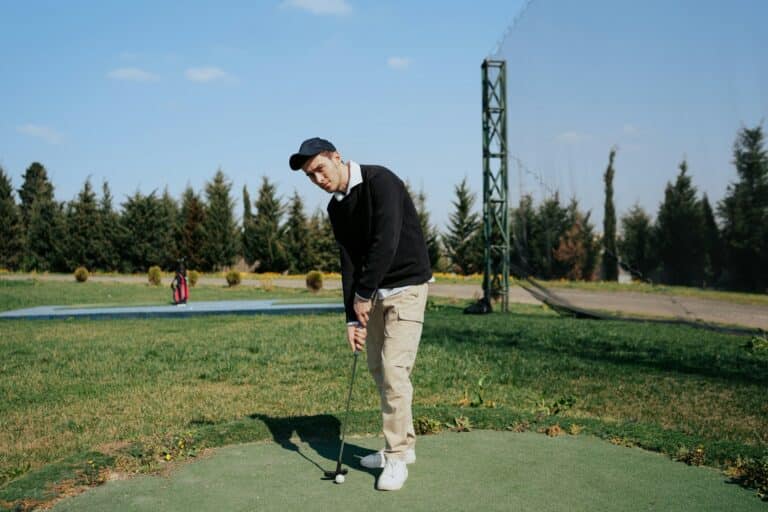 man playing golf