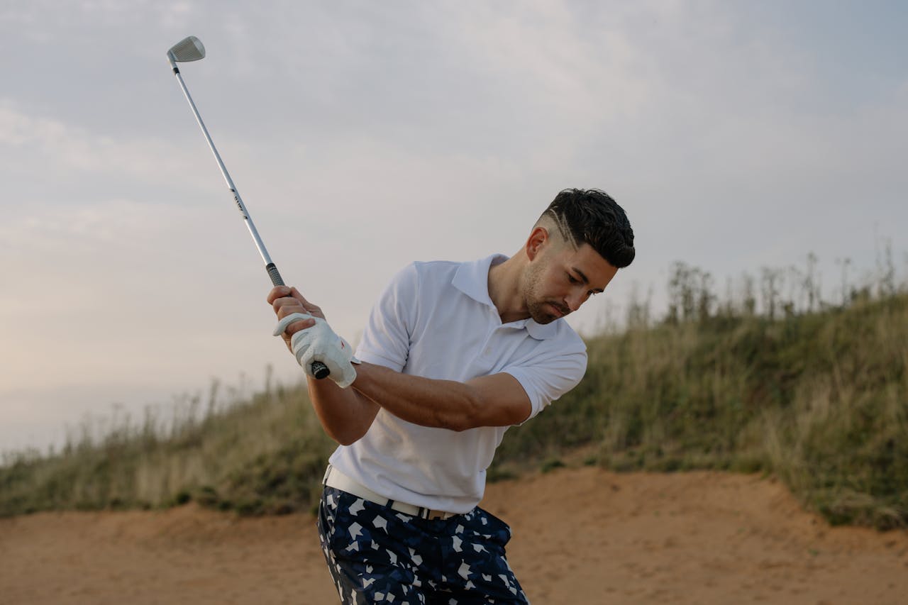 man playing golf