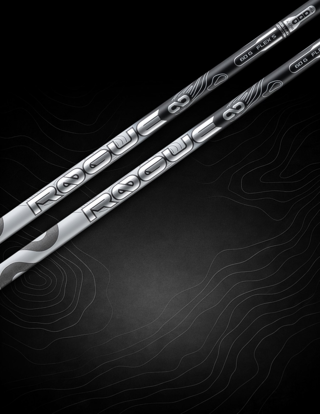 Aldila Rogue Infinity White wood shafts shown in pairs