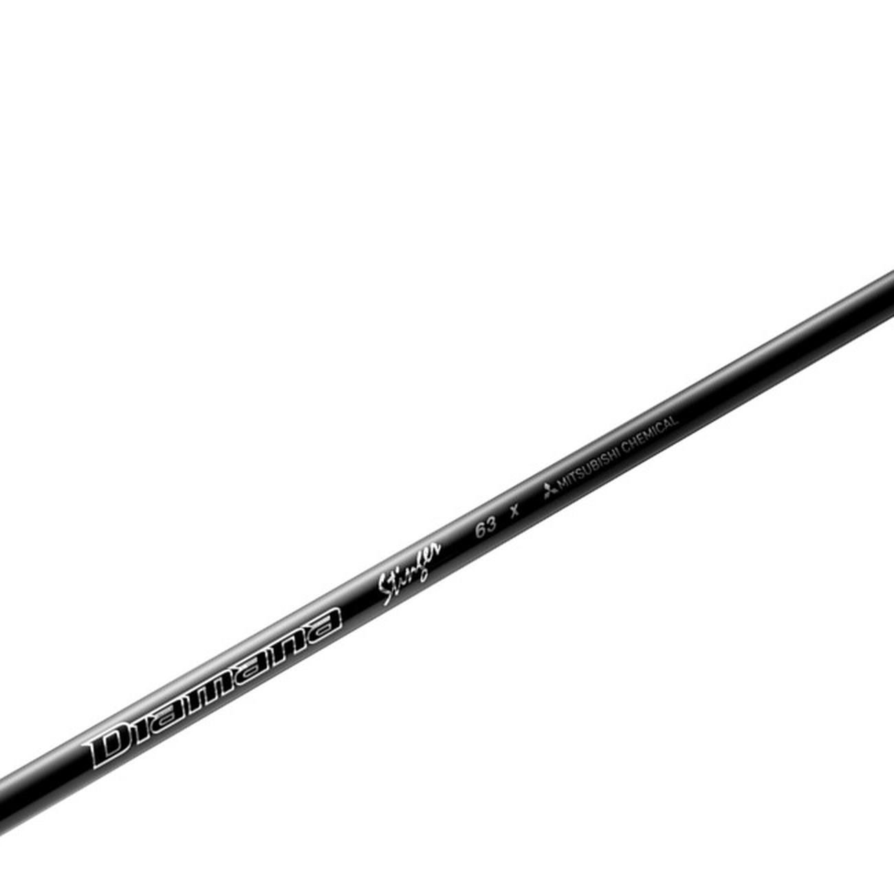 Close-up of the Diamana Stinger shaft label and Mitsubishi Chemical marking