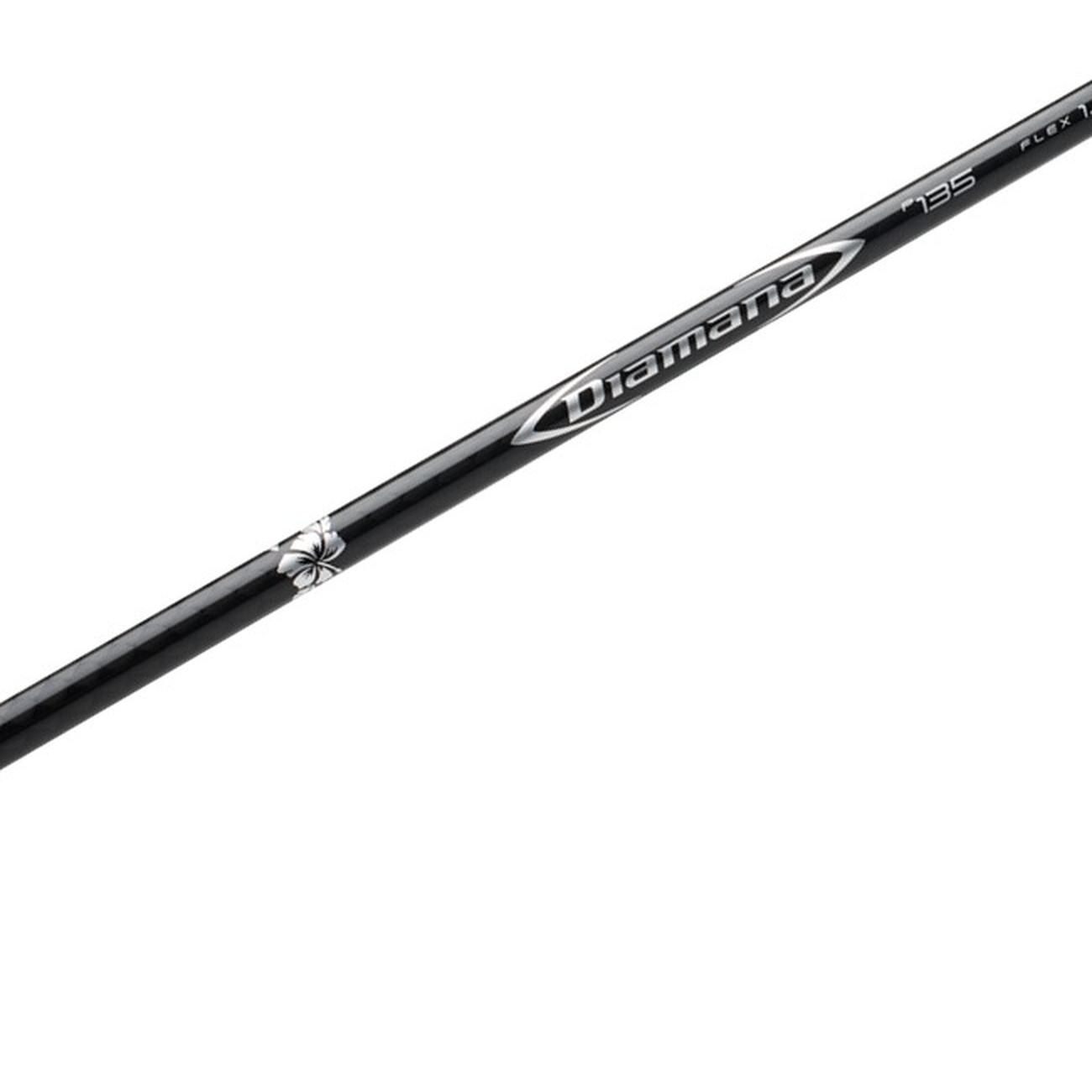 Close-up of the Mitsubishi Diamana graphite putter shaft oval logo